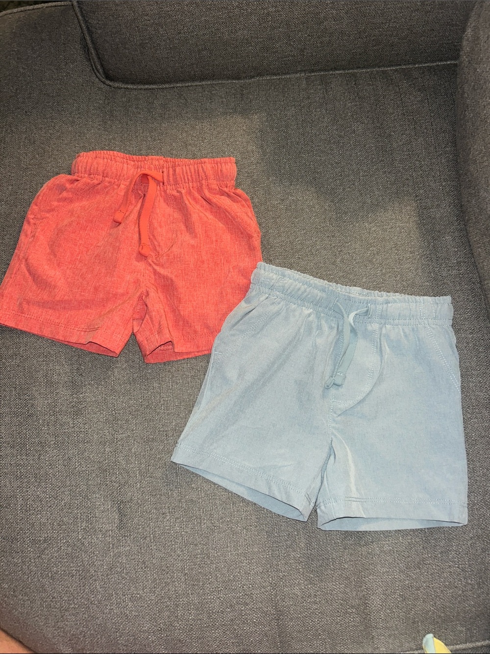 C&C California Kids Terry Shorts - Coral & Light Blue